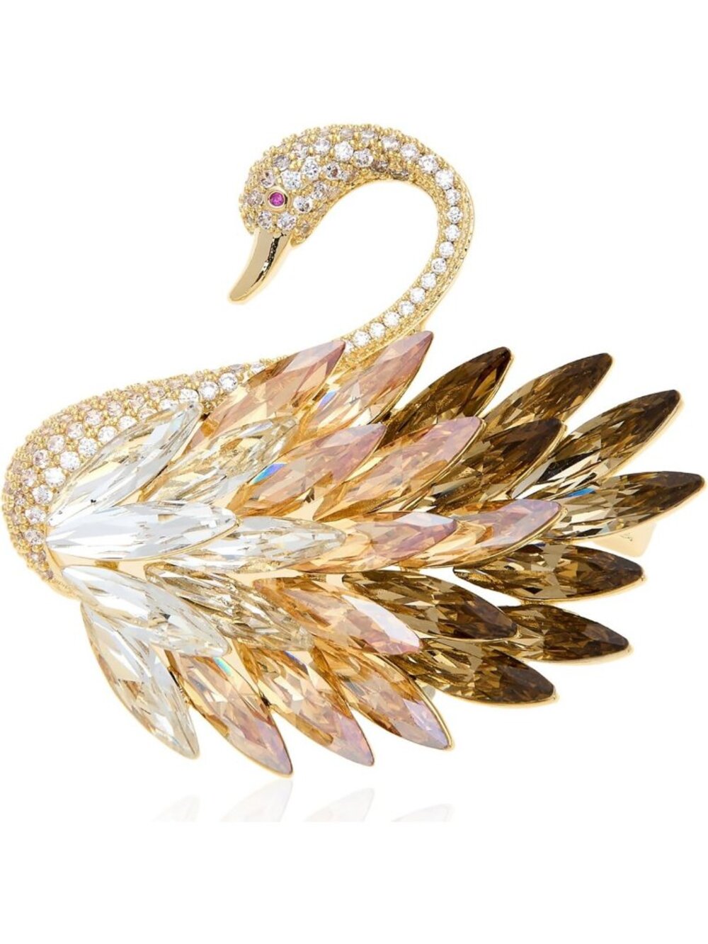 Elegant Crystal Swan Brooch Pin for Women - Stunning Bird Jewelry Gift for Her